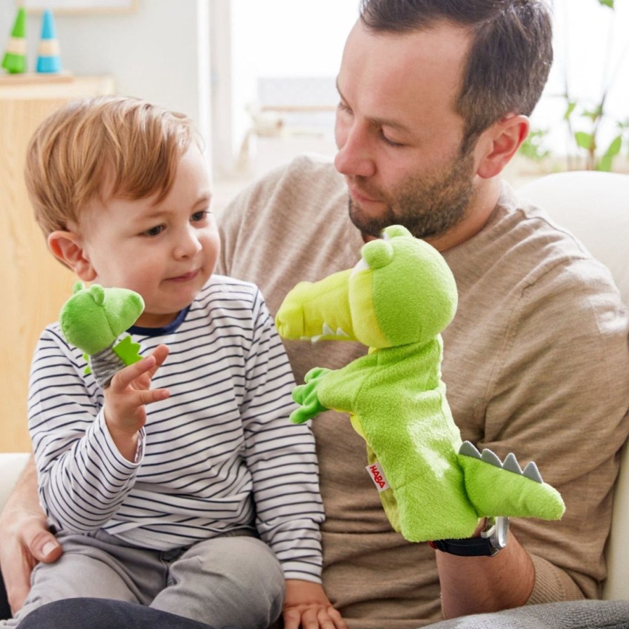 Clearance HABA Glove Puppet Crocodile With Baby Hatchling Finger Puppet