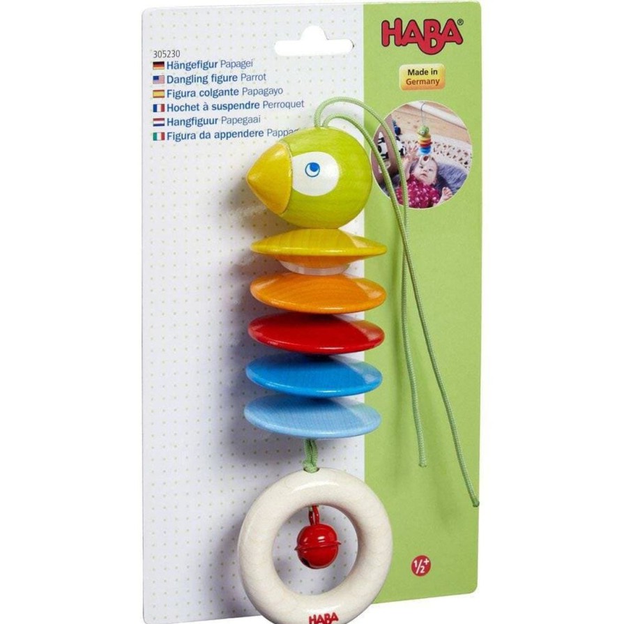 Clearance HABA Dangling Figure Parrot Stroller & Crib Toy