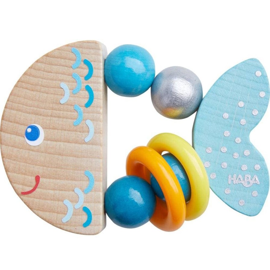 Clearance HABA Rattlefish Wooden Baby Rattle