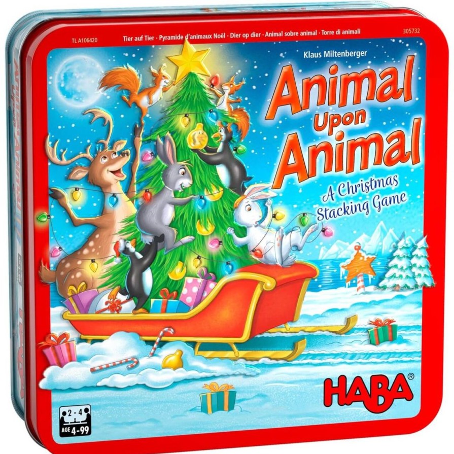 New HABA Animal Upon Animal Christmas Stacking Game