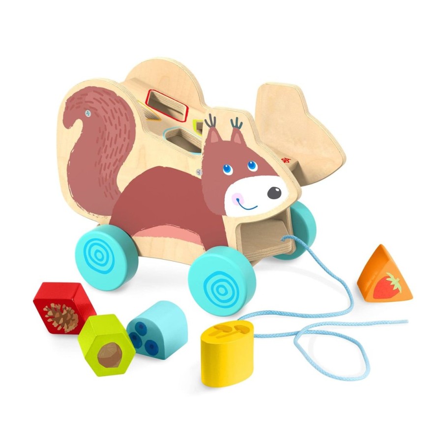 Hot HABA Squirrel Pull Along Toy Sorting Box