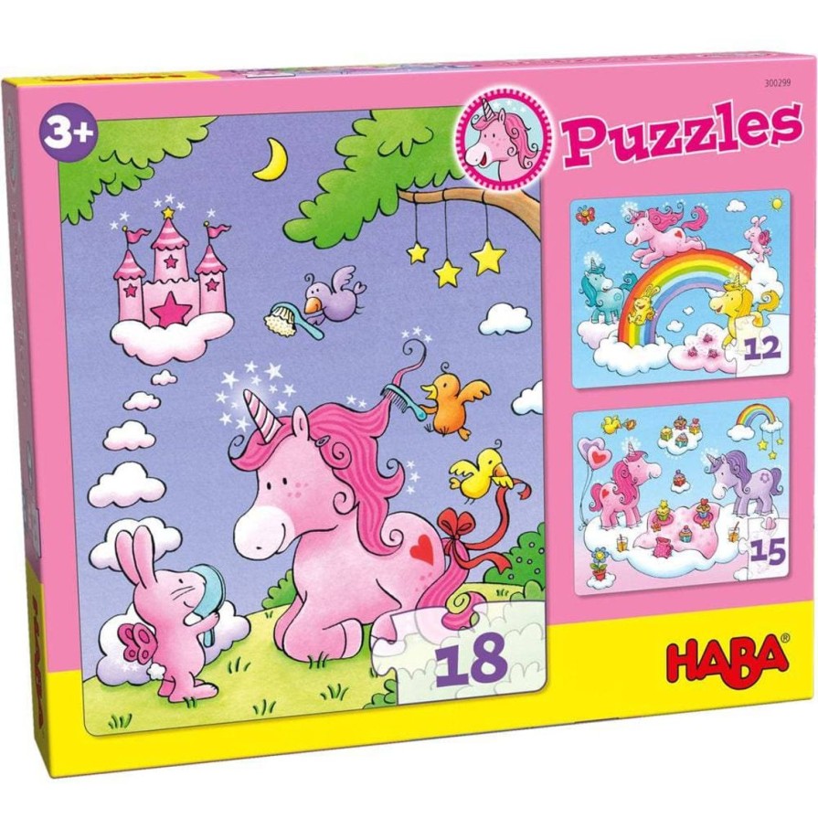 Hot HABA Unicorn Glitterluck Set Of 3 Puzzles