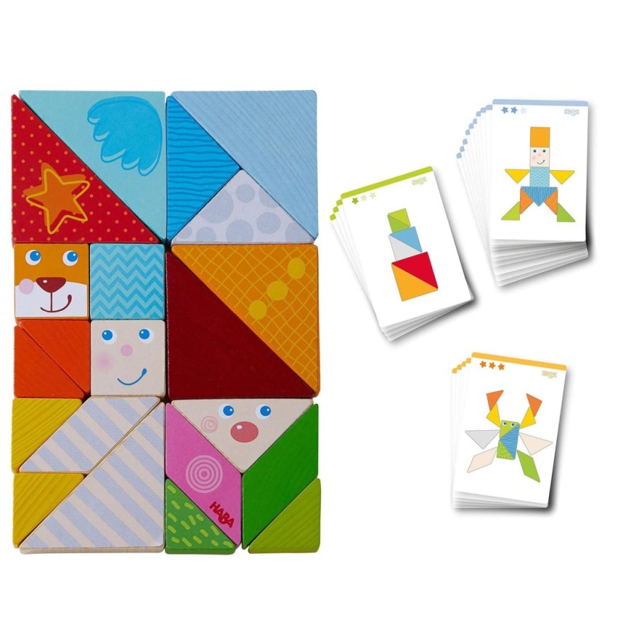 Hot HABA Arranging Game Funny Faces Tangram Wooden Tiles