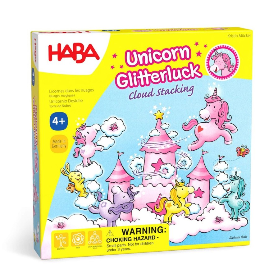 New HABA Unicorn Glitterluck - Cloud Stacking Game