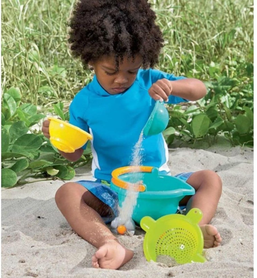 Hot HABA Sand Bucket Scooter 4 Piece Nesting Beach Toy Set