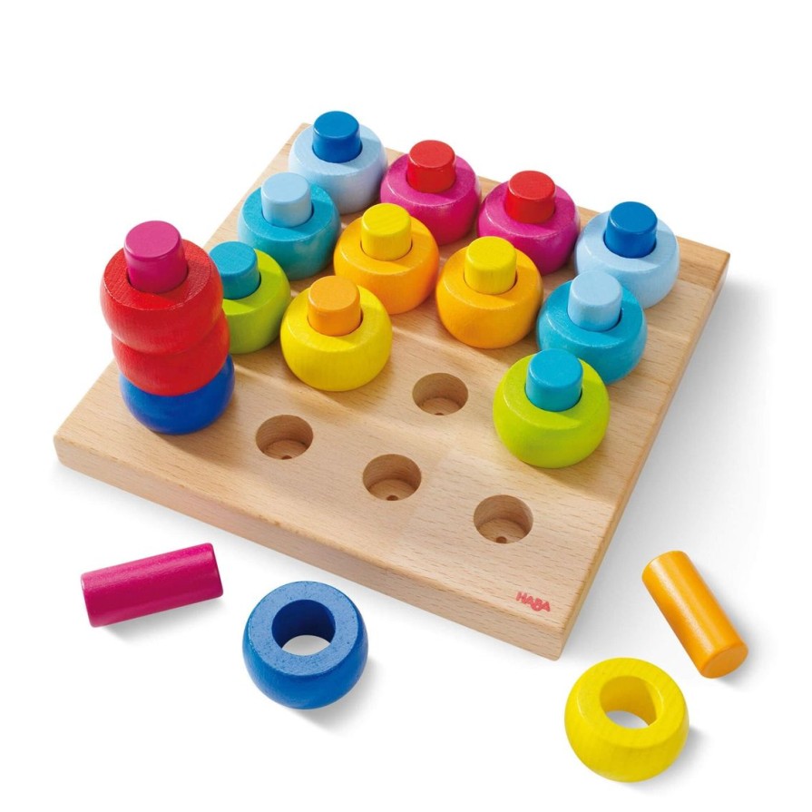 Best HABA Rainbow Whirls Wooden Sorting And Stacking Game