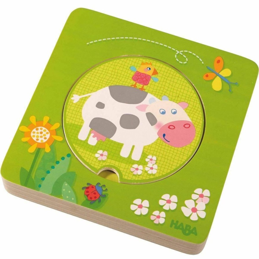 New HABA On The Farm 5 Piece Wooden Puzzle